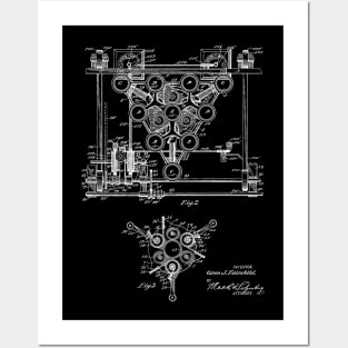 Automatic Bowling Machine Vintage Patent Drawing Posters and Art